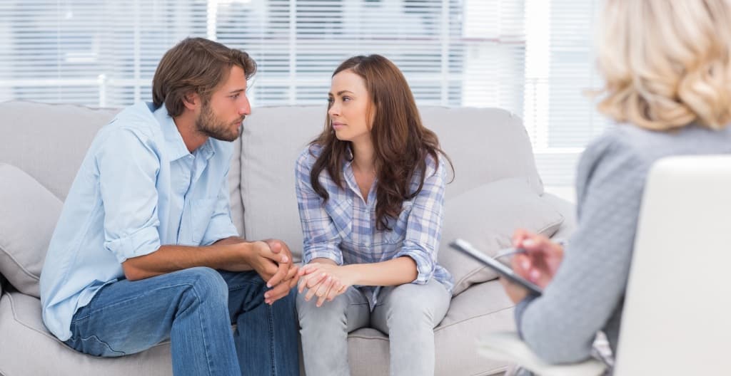 Couple with a therapist, marriage counseling success rate in Frisco Texas
